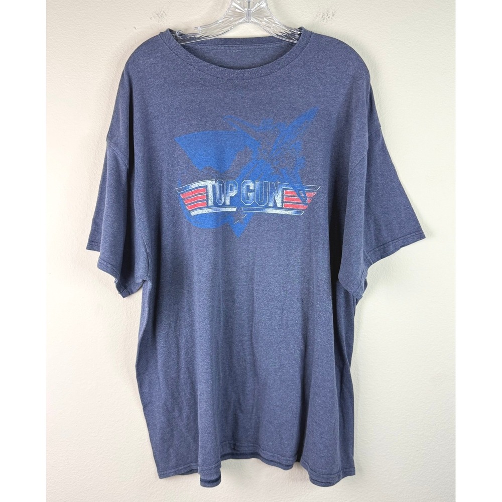 Top Gun T-Shirt Mens XL Blue Graphic Movie Tee Short Sleeve FLAW